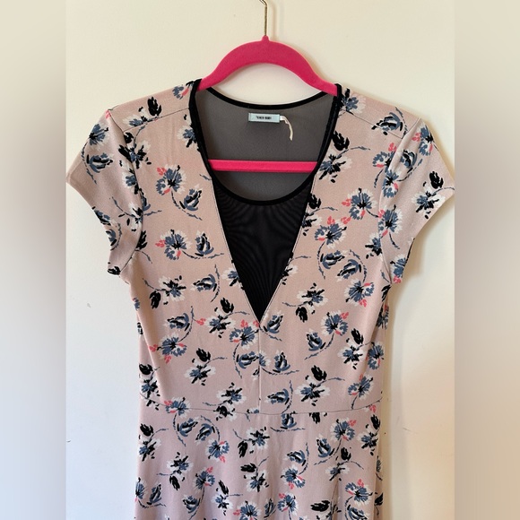 Kimchi Blue Urban Outfitters pink and black floral mesh dress size Large - Picture 3 of 8